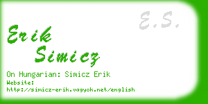 erik simicz business card